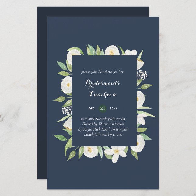 BUDGET Bridesmaids Luncheon Brunch Lunch Floral (Front/Back)