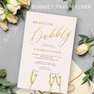 Budget brunch and bubbly bridal shower invitation flyer