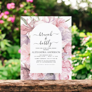 Budget Brunch & Bubbly Boho Purple Bridal Shower Flyer