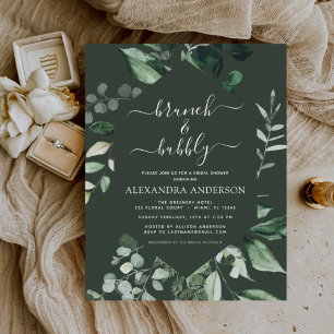 Budget Brunch & Bubbly Bridal Shower Emerald Green