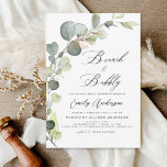 Budget Brunch & Bubbly Bridal Shower Eucalyptus<br><div class="desc">Brunch and Bubbly Eucalyptus Greenery Succulent Botanical Watercolor Emerald Green Spring Wedding Bridal Shower Invitations on white background - includes beautiful and elegant script typography with modern botanical leaves and greenery for the special Bride to Be celebration.</div>