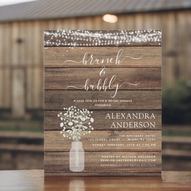 Budget Brunch & Bubbly Bridal Shower Invitation (Creator Uploaded)