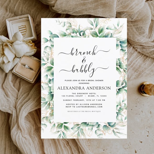 Budget Brunch & Bubbly Bridal Shower Invitations Flyer (Creator Uploaded)