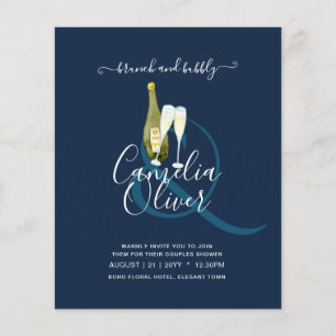 BUDGET Brunch Bubbly Couples Bridal Shower Wedding Flyer