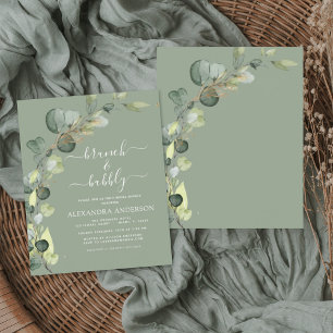 Budget Brunch & Bubbly Sage Green Invitation Flyer