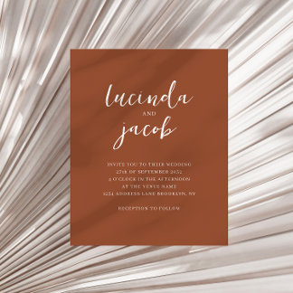 BUDGET Brushed Script Classic Terracotta Wedding