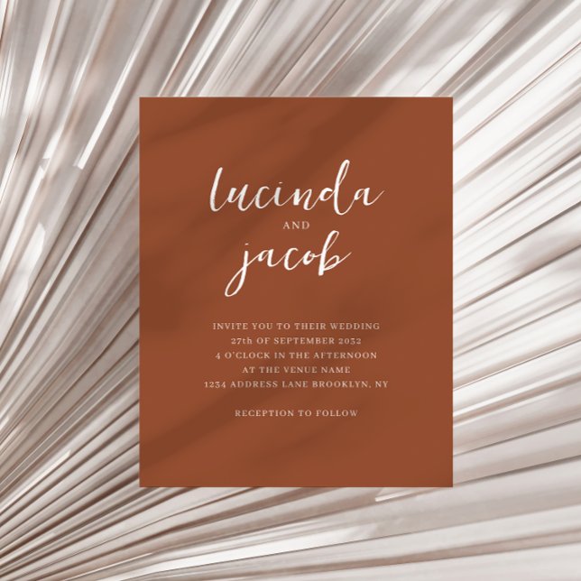 BUDGET Brushed Script Classic Terracotta Wedding (Creator Uploaded)