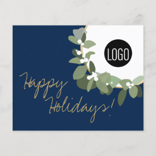 Budget Bulk Blue Gold Modern Wreath Your Logo