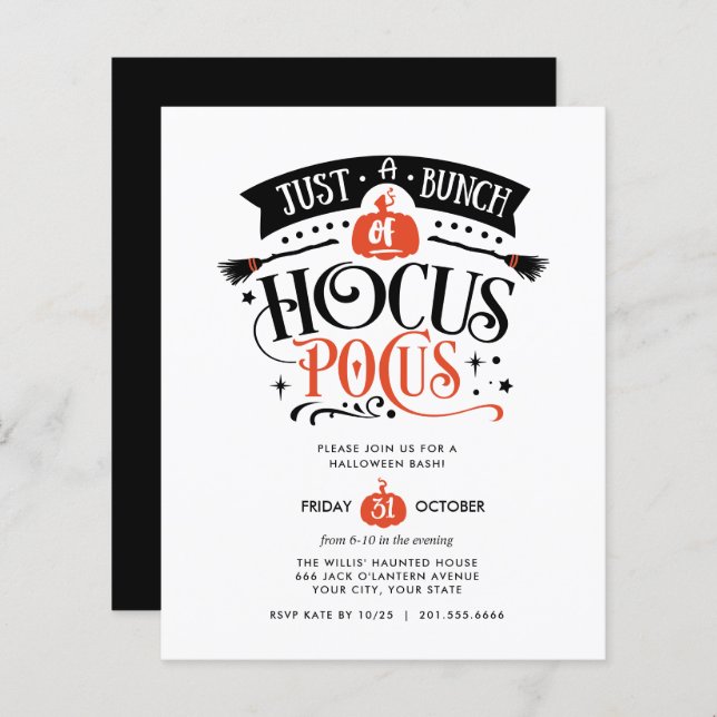 BUDGET Bunch of Hocus Pocus Halloween Bash Party (Front/Back)
