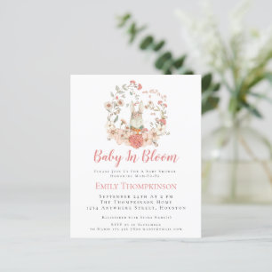 Budget Bunny Baby in Bloom Girl Baby Shower Invite