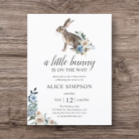 Budget Bunny Boho Dusty Blue Flower Baby Shower In