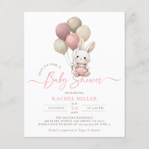 Budget Bunny Rabbit Balloons Pink Girl Baby Shower