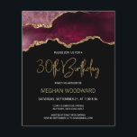 Budget Burgundy Agate 30th Birthday Invitation<br><div class="desc">This trendy 30th birthday invitation features a watercolor image of an agate geode in shades of burgundy with faux gold highlights. The words "30th Birthday" appear in faux gold glitter in decorative modern handwriting font. Customise it with the name of the honoree in gold coloured text and the details in...</div>