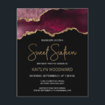 Budget Burgundy Agate Dark Sweet 16 Invitation<br><div class="desc">This trendy Sweet Sixteen birthday invitation features a watercolor image of an agate geode in shades of burgundy with faux gold highlights. The words "Sweet Sixteen" appear in faux gold glitter in decorative modern handwriting font. Customise it with the name of the honoree in gold coloured text and the details...</div>