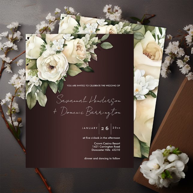 Budget Burgundy and Rose Bouquet Boho Wedding Flyer (Creator Uploaded)