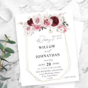 Budget Burgundy & Blush Pink 6 Ele Floral Wedding