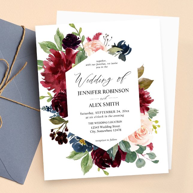 Budget Burgundy, Blush Pink, & Navy Floral Wedding (Creator Uploaded)