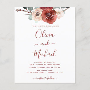 Budget Burgundy Eucalyptus Wedding Fall Flyer