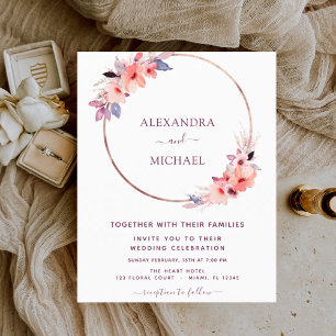 Budget Burgundy Floral Geometric Wedding