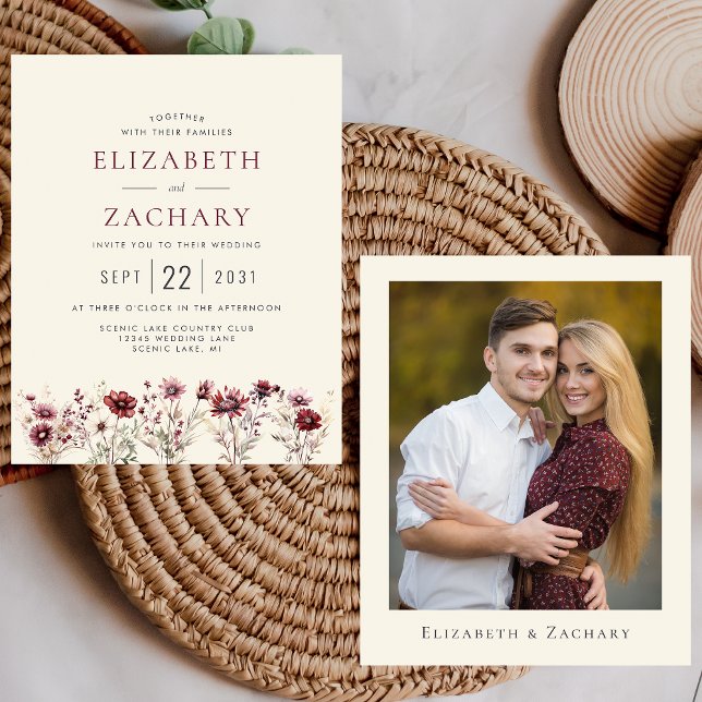 Budget Burgundy Floral Ivory Photo Wedding (Creator Uploaded)