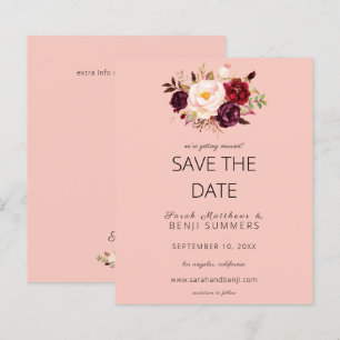 Budget Burgundy Marsa Floral Save the Date-Pink 2
