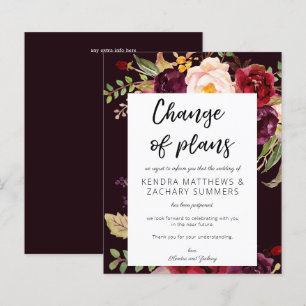 Budget Burgundy Marsala Floral DB Change of Plans