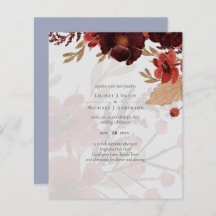 Budget Burgundy Orange Fall Floral Wedding