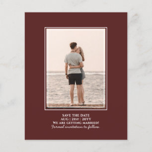 BUDGET Burgundy PHOTO Wedding Save Dates Flyer
