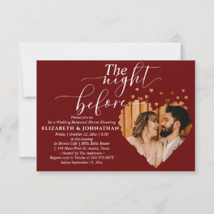 Budget Burgundy Rehearsal Dinner Night Before Invitation