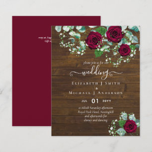 BUDGET  Burgundy Rose Eucalyptus Wedding