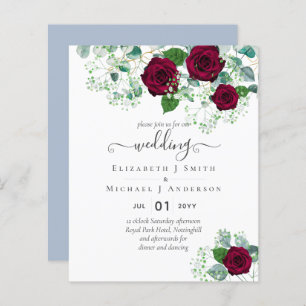 BUDGET Burgundy Rose Eucalyptus Wedding