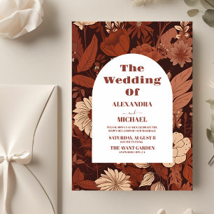 Budget Burgundy Wildflowers Wedding Flyer