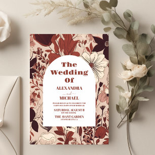 Budget  Burgundy Wildflowers Wedding Flyer