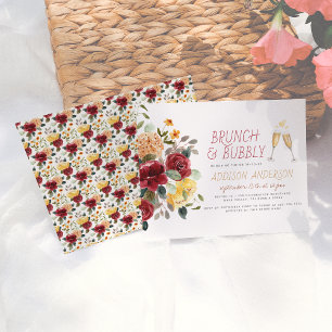Budget Burgundy & Yellow Floral Brunch & Bubbly