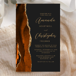 Budget Burnt Orange Gold Agate Dark Wedding