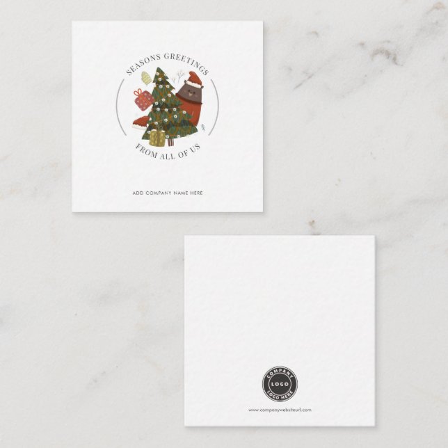 Budget Business Logo Corporate Christmas Greetings Card (Front/Back)