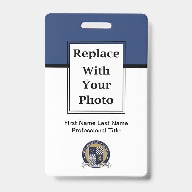 Budget Business Logo Employee Badges And Barcode ID Badge (Front)