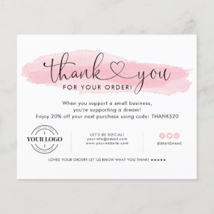 Budget Business Logo Thank You Blush Pink Heart