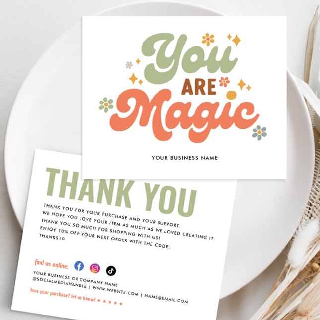 Budget Business Name You are Magic Retro Thank You (Creator Uploaded)