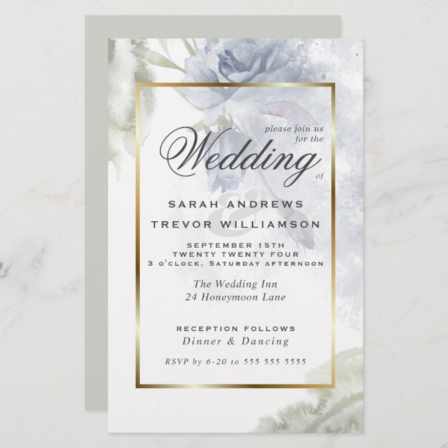 Budget but Beautiful Rustic Blue Roses (Front/Back)