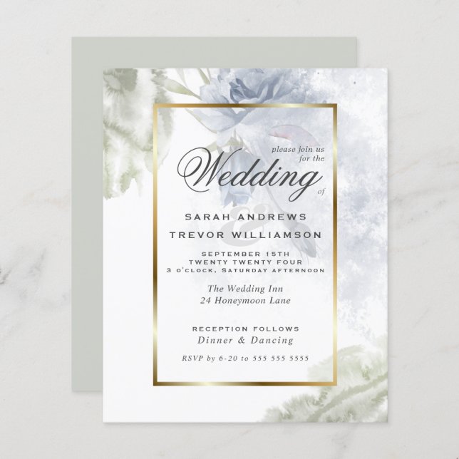 Budget but Beautiful Rustic Blue Roses (Front/Back)