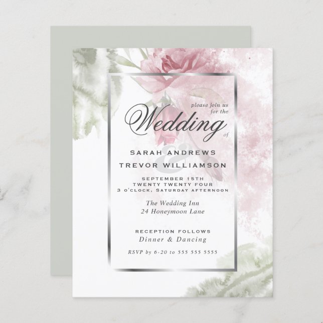 Budget but Beautiful Rustic Pink Roses (Front/Back)