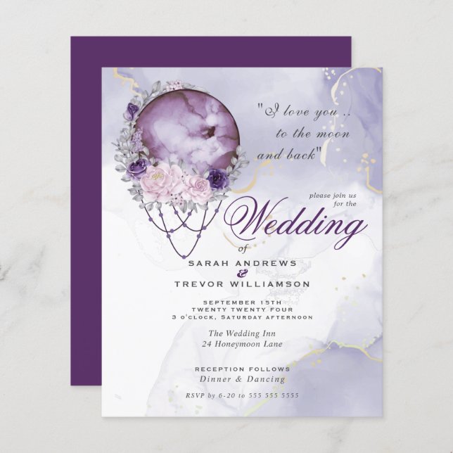 Budget But Beautiful Rustic Purple Full Moon (Front/Back)