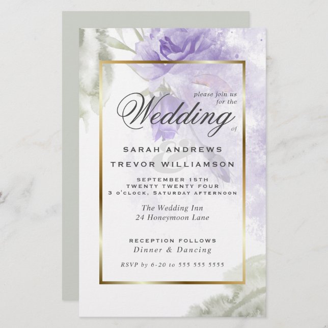 Budget but Beautiful Rustic Purple Roses (Front/Back)