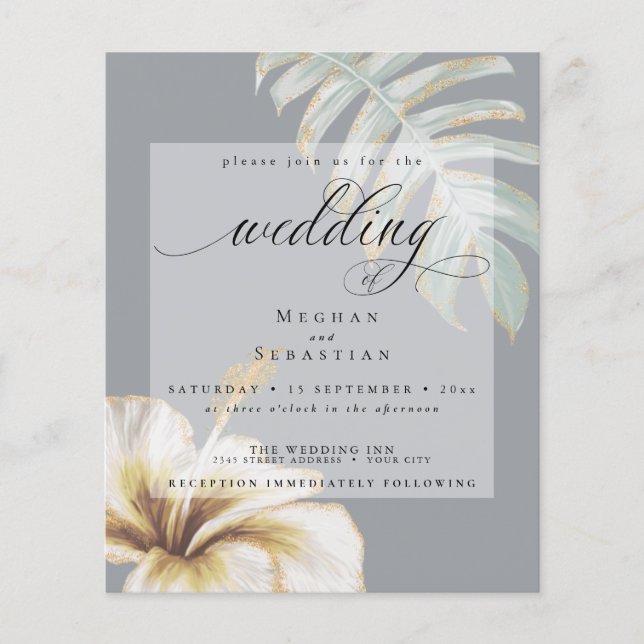 Budget But Beautiful Wedding Gold Yellow Hibiscus (Front)