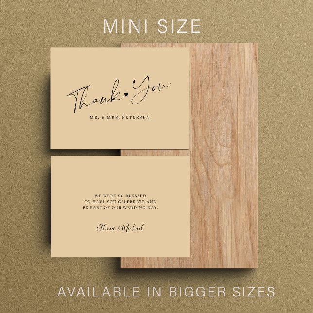 Budget butter yellow wedding thank you script card (Creator Uploaded)
