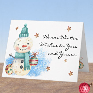 Budget Buy || Custom Winter Wishes Merry Christmas Card
