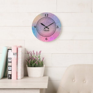 Budget Buy, Glam Sparkly 10.75-inch Glitter Print Large Clock