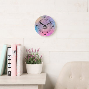 Budget Buy, Glam Sparkly Glitter Print 8-inch Round Clock