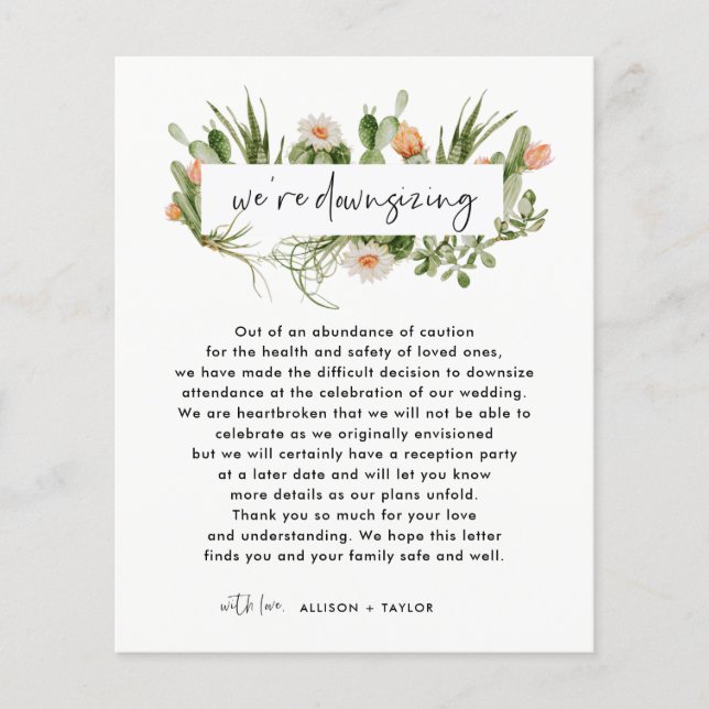 Budget Cactus Smaller Wedding Update Downsize (Front)